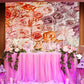 Pink Flower Background Floral Wall Backdrop for Party Photoshoot KH04991
