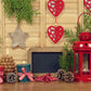 Wooden Red Light Decor Photo Backdrop for Picture