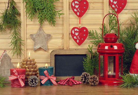 Wooden Red Light Decor Photo Backdrop for Picture