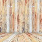 Retro Khaki Printed Wood Floor Texture Mat Backdrop