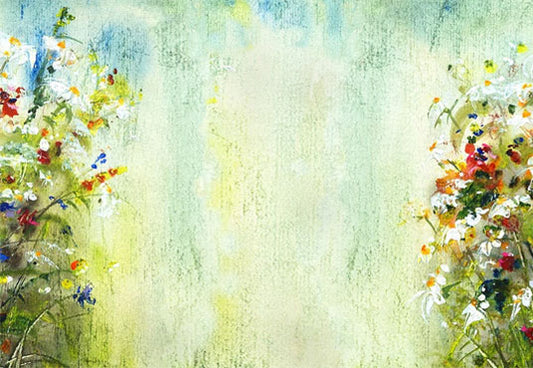 Abstract Floral Green Spring Backdrop for Picture