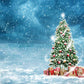 Snowing Christmas Tree Winter Photography Backdrop