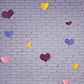 Brick Wall Paper Heart Valentine Backdrop