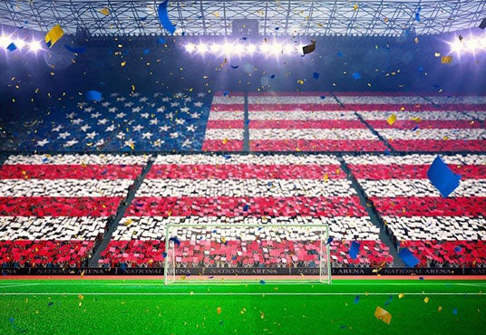 Stadium American Flag Crowd Backdrop Football Field Photography Background