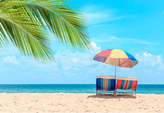 Sunshine Sea Beach Blue Sky Landscape Backdrop for Summer Seaside Theme Photography