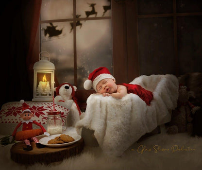 Christmas Backdrop Winter Snowflake Pillow Santa for Party