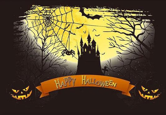 Dark Castle Under Moonlight Backdrop Halloween Photography Background