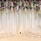 White Wedding Party Ceremony Curtain Floral Photography Backdrops