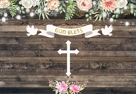 Flower Decoration Church Wood Wall Photo Backdrop for Photography