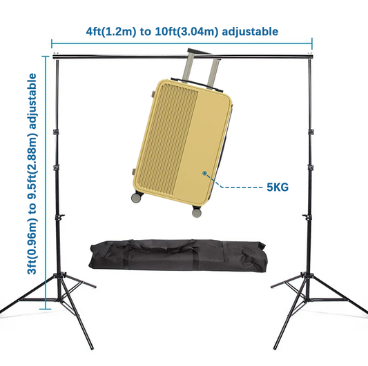 Adjustable Height and Width Backdrop Stand for Photography Background Support System Kit
