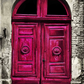 Old Wood Red Door With Damaged Brick Wall Backdrop for Portrait Photography SBH0146