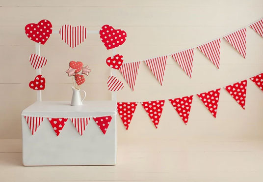 Valentine's Day Red Heart Photo Backdrop