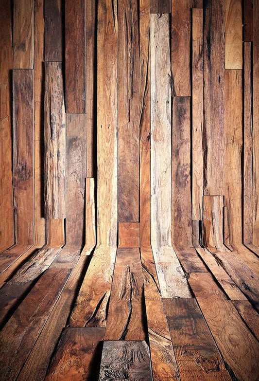 Grunge Brown Wood Floor Texture Backdrop for Photography