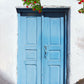Stone House Blue Wood Door Flower Tree Photography Backdrops