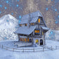 Winter Snow House Wonderland Photography Backdrops