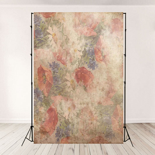 Red Floral Abstract Backdrops