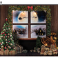 Window In Wooden Room Christmas Backdrop for Photography SBH0252