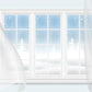 White Curtain Winter Snow Window Backdrops