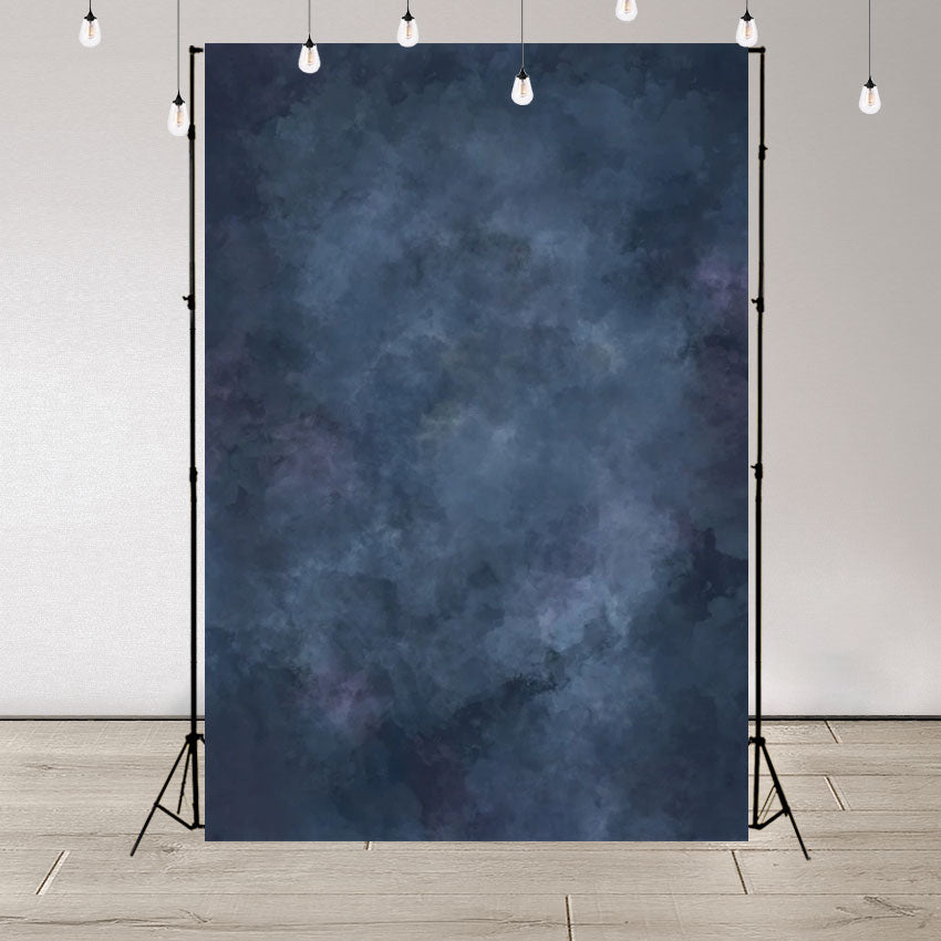 Dark Blue Mottled Abstract Fabric Backdrop for Photography