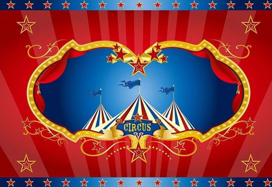 Red Circus Backdrop Carnival Festive First Birthday Party Photography Background