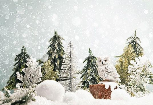 Snowflake Pine Christmas Winter Photography Backdrop Prop