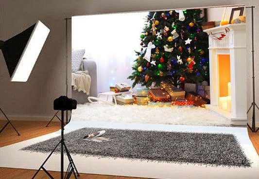 Christmas Photography Backdrops Shiny Tree