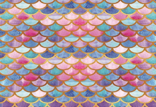 Colorful Mermaid Scales Glare Backdrop Party Photograph Background