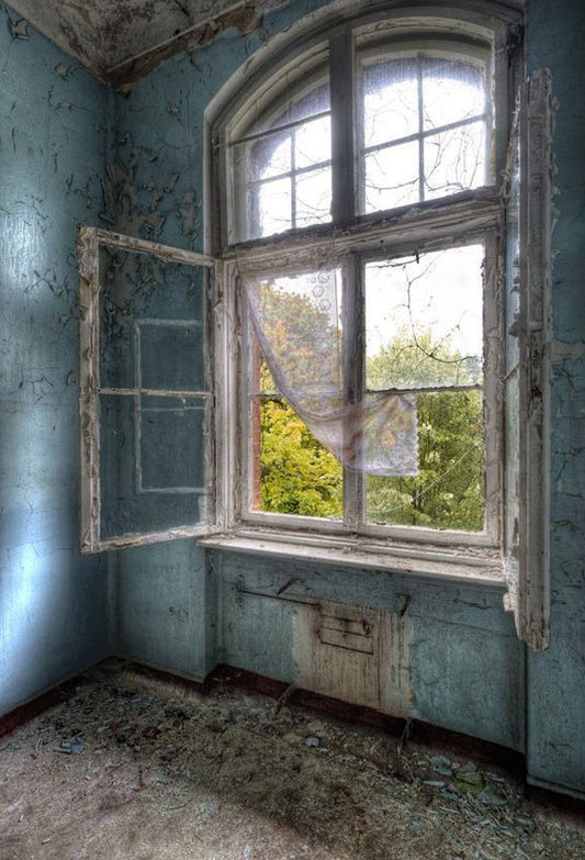Old and Dirty House Backdrop Window Photography Background Architecture