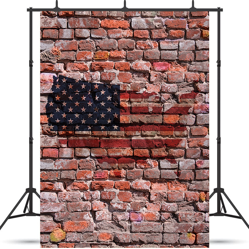 Flag Of USA Painted On Brick Wall Photography Backdrop SBH0170