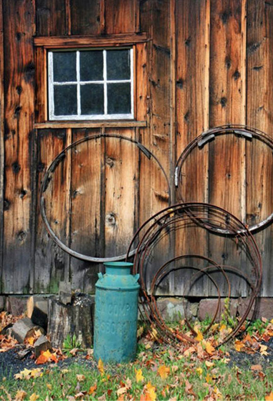Brown Barn Wood Door Photo Booth Prop Backdrop for Autumn