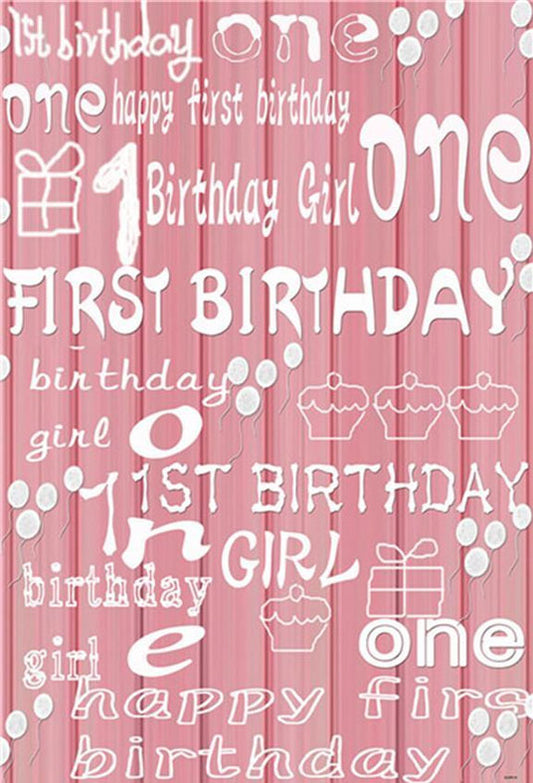 1st Princess Pink Birthday Backdrops for Baby Show Photo Booth Prop