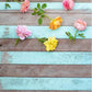 Beautiful Flowers On Blue Wood Brown Wall Backdrops for Photography