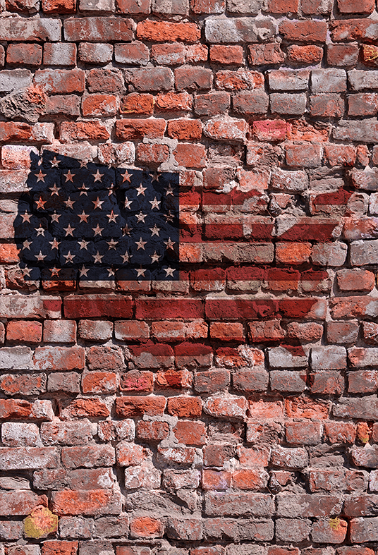 Flag Of USA Painted On Brick Wall Photography Backdrop SBH0170
