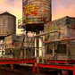 Rusty Water Tower Background Backdrop for Photography SBH0202