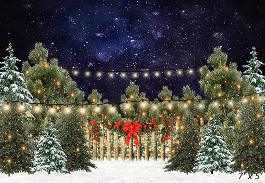 Christmas Lights and Snow Backdrop in Photo Studio SBH0280