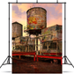 Rusty Water Tower Background Backdrop for Photography SBH0202