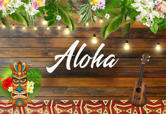 Tropical Hawaiian  Summer Aloha Luau Party Birthday Backdrops