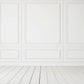 White Wall Wood Floor Wedding Photography Backdrop for Picture
