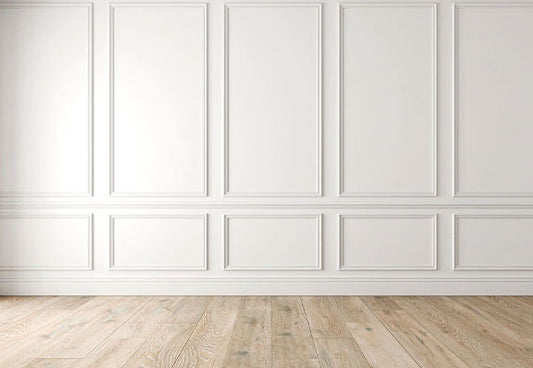 White Wall Wood Floor Backdrops for Wedding