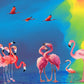 Rainbow Flamingo Birthday Photo Backdrop