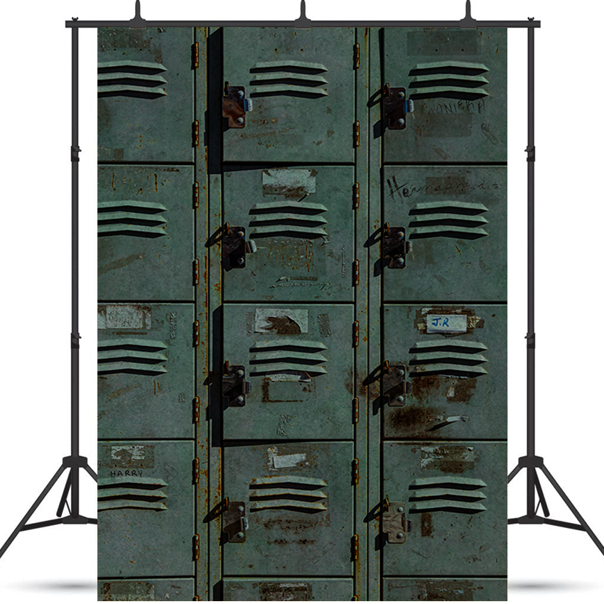 Old Fashioned Used Sports Lockers Backdrop for Photography SBH0235