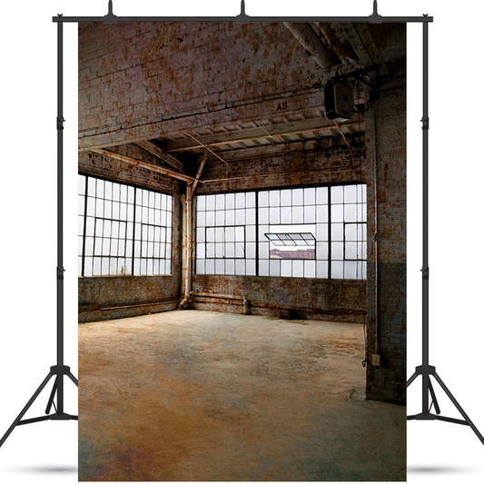 Old Glass Windows At Abandoned Factory Photography Backdrop SBH0200