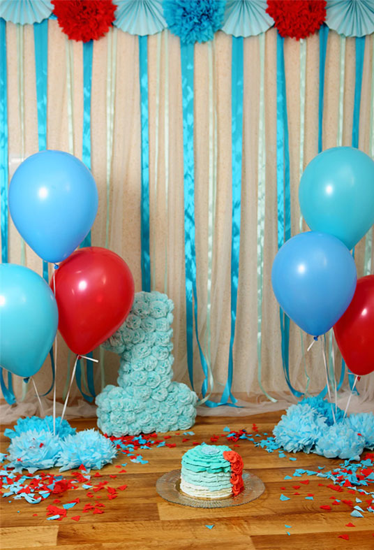 1st Birthday Wood Floor Backdrop for Party