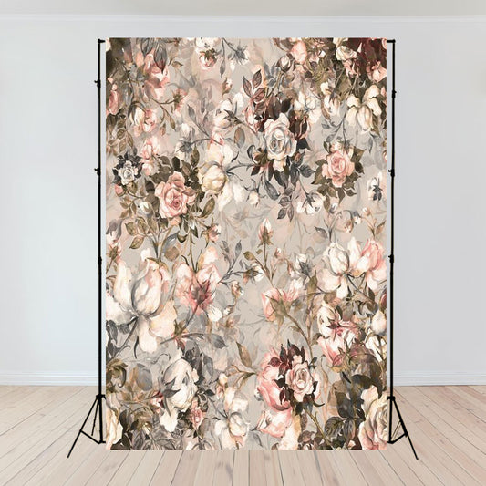 Abstract Floral Wall Photo Booth Backdrop for Studio