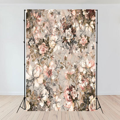 Abstract Floral Wall Photo Booth Backdrop for Studio