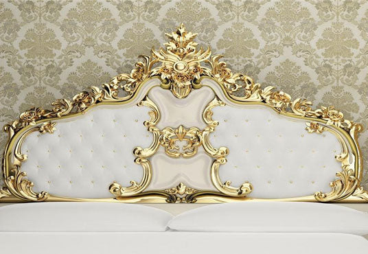 White and Gold Headboard Photo Studio Backdrop for Picture