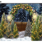 A Snowy Garden With Christmas Trees Backdrop for Photoshootings SBH0264