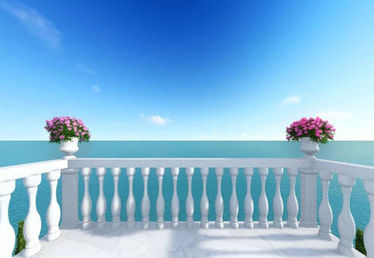 Seaside Beautiful Scenery Backdrop for Wedding Vacation Photography Background
