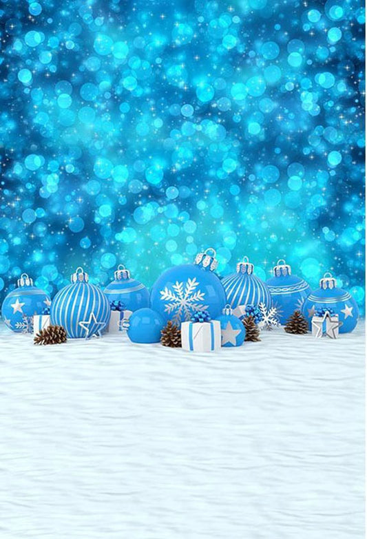 Winter Blue Backdrop With Snow Floor Photography Background