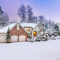 Winter Forest Snow Houses Photography Backdrop